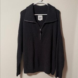 Dark Grey Waffle Knit Sweater